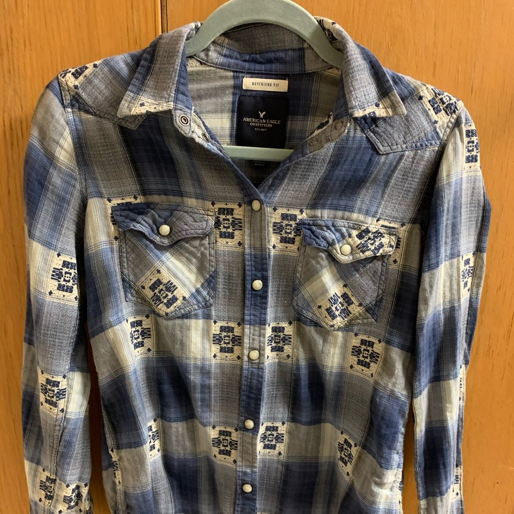 Blue flannel shirt